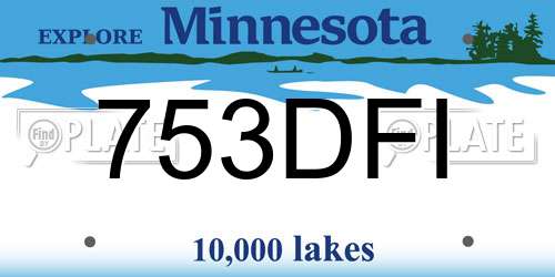 753DFI Minnesota License Plate