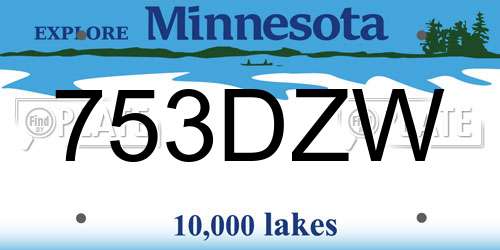 753DZW Minnesota License Plate