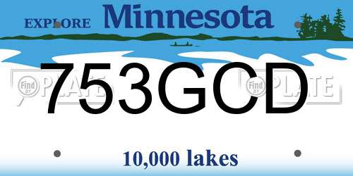 753GCD Minnesota License Plate