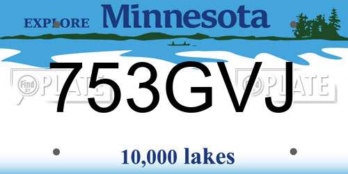 753GVJ Minnesota License Plate