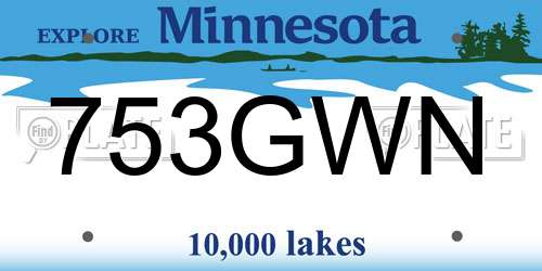 753GWN Minnesota License Plate