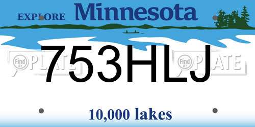 753HLJ Minnesota License Plate