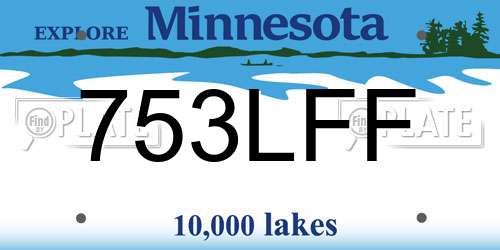 753LFF Minnesota License Plate