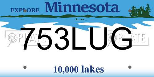 753LUG Minnesota License Plate