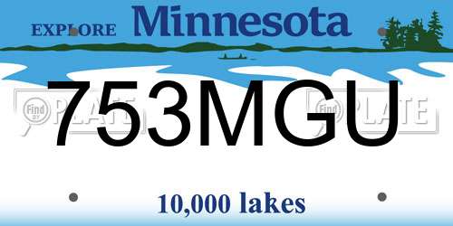 753MGU Minnesota License Plate