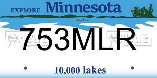 753MLR Minnesota License Plate