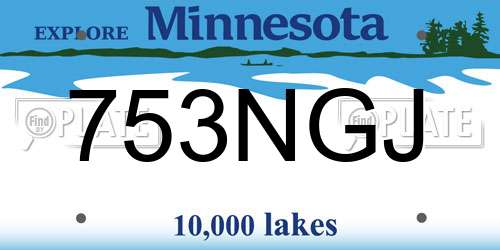 753NGJ Minnesota License Plate