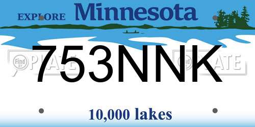 753NNK Minnesota License Plate