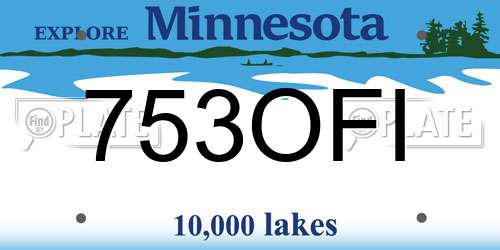 753OFI Minnesota License Plate