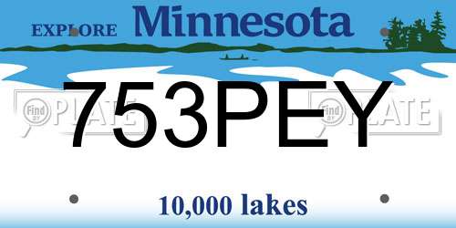 753PEY Minnesota License Plate