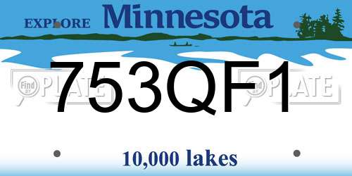 753QF1 Minnesota License Plate