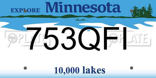 753QFI Minnesota License Plate