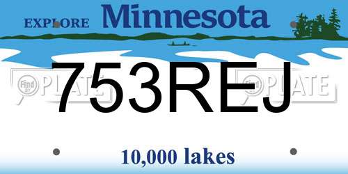 753REJ Minnesota License Plate