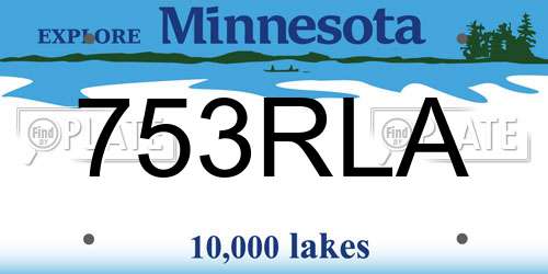 753RLA Minnesota License Plate