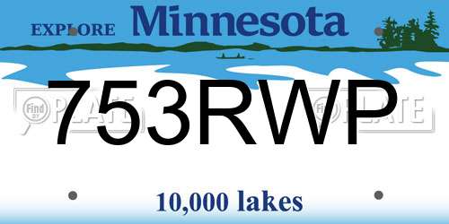 753RWP Minnesota License Plate