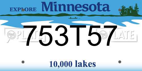 753T57 Minnesota License Plate
