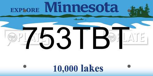 753TBT Minnesota License Plate