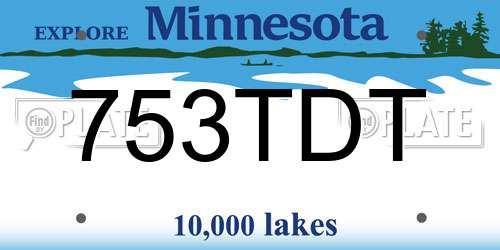 753TDT Minnesota License Plate