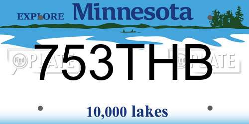753THB Minnesota License Plate