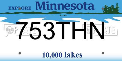 753THN Minnesota License Plate