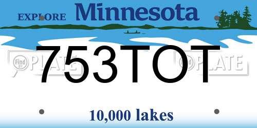 753TOT Minnesota License Plate