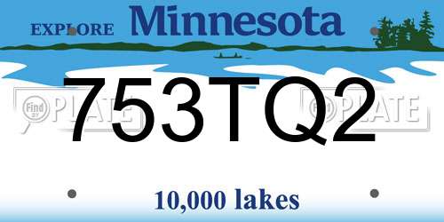 753TQ2 Minnesota License Plate