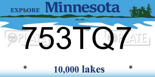 753TQ7 Minnesota License Plate