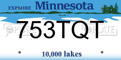 753TQT Minnesota License Plate