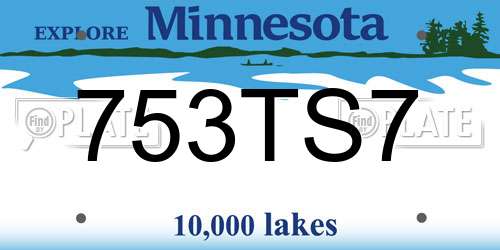 753TS7 Minnesota License Plate