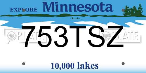 753TSZ Minnesota License Plate