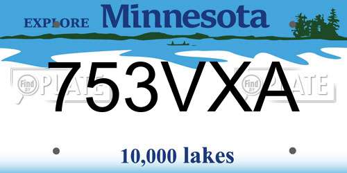 753VXA Minnesota License Plate