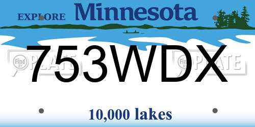 753WDX Minnesota License Plate