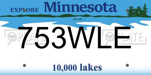 753WLE Minnesota License Plate