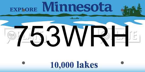 753WRH Minnesota License Plate