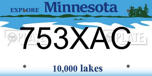 753XAC Minnesota License Plate