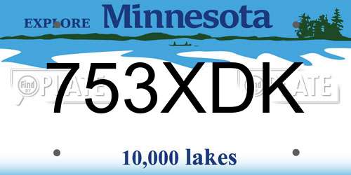753XDK Minnesota License Plate