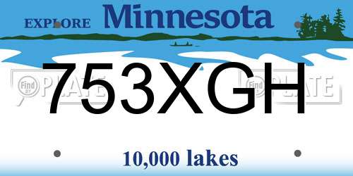 753XGH Minnesota License Plate