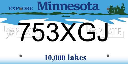 753XGJ Minnesota License Plate