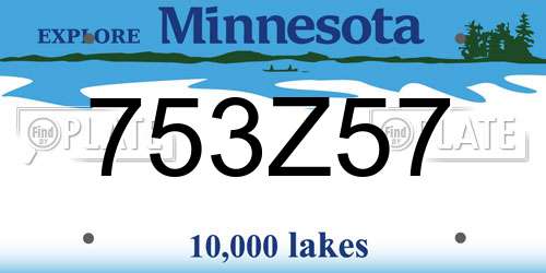 753Z57 Minnesota License Plate