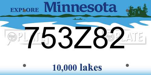 753Z82 Minnesota License Plate