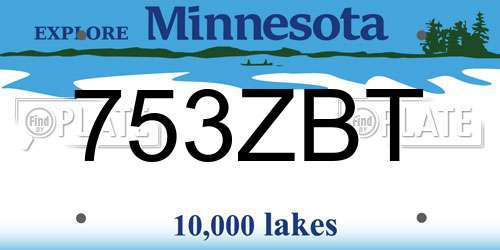 753ZBT Minnesota License Plate