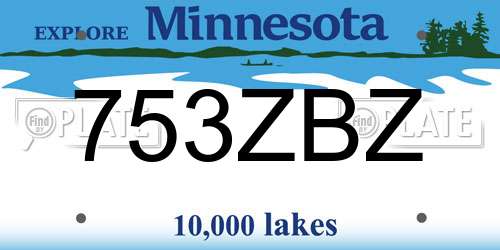 753ZBZ Minnesota License Plate