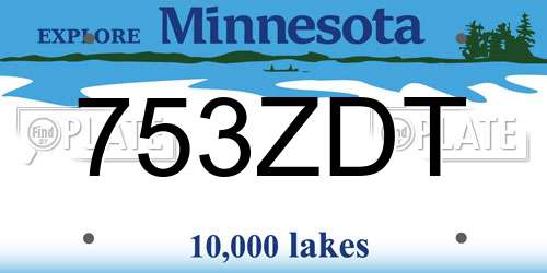 753ZDT Minnesota License Plate
