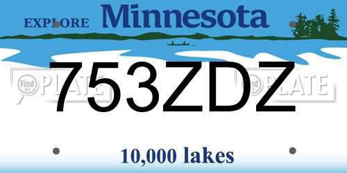 753ZDZ Minnesota License Plate