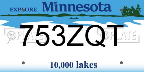 753ZQT Minnesota License Plate