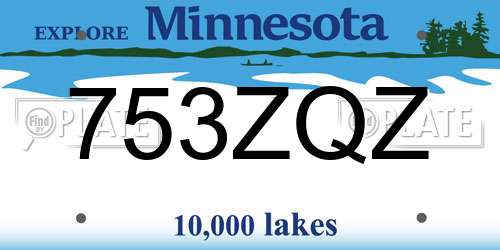 753ZQZ Minnesota License Plate