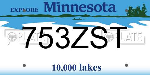 753ZST Minnesota License Plate