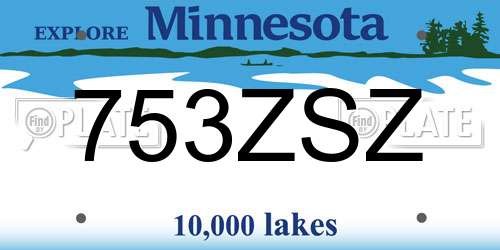 753ZSZ Minnesota License Plate