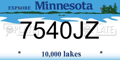 7540JZ Minnesota License Plate