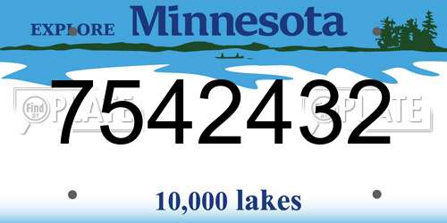 7542432 Minnesota License Plate